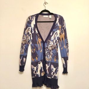Anthropologie Sleeping on Snow Dog Cardigan